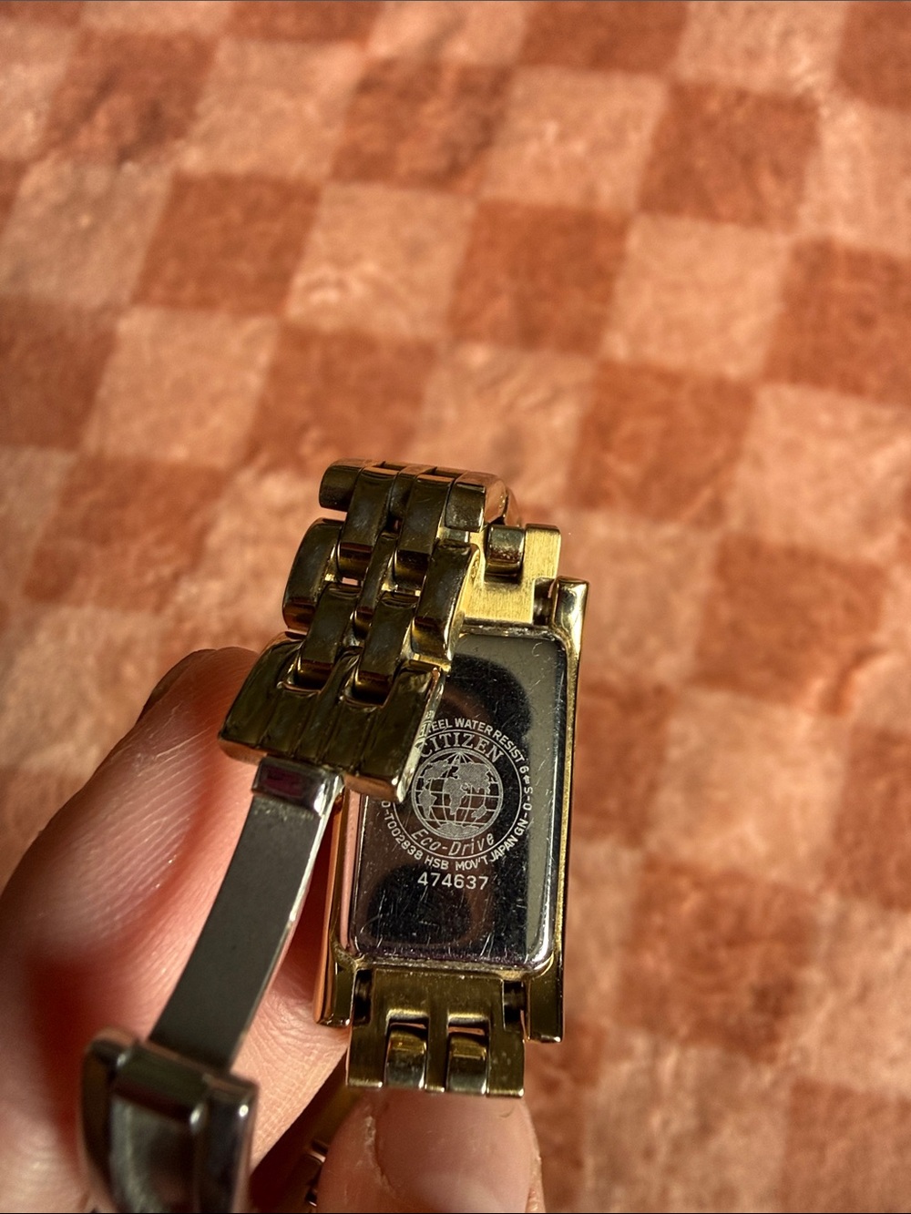 Vintage Citizen Gold-Tone Rectangular Women’s Crystal Bracelet Watch - Picture 3 of 7